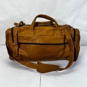 Vintage Leather New Camel Color Keepall Duffle Bag Medium Size Travel Tote